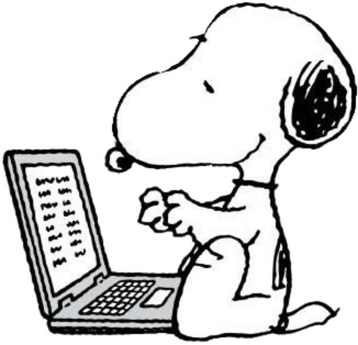 Snoopy at laptop